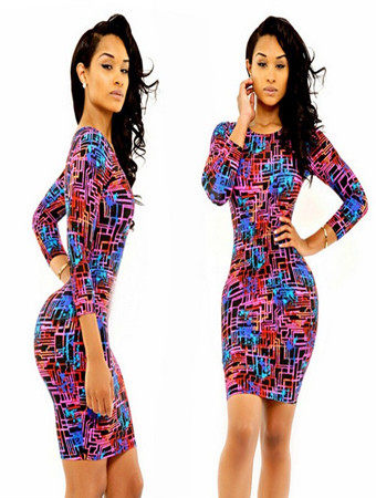 Fashion Pattern Design Top Club Midi Dress M2350