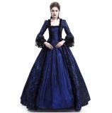 Large trumpet sleeves medieval dress court retro skirtM9973
