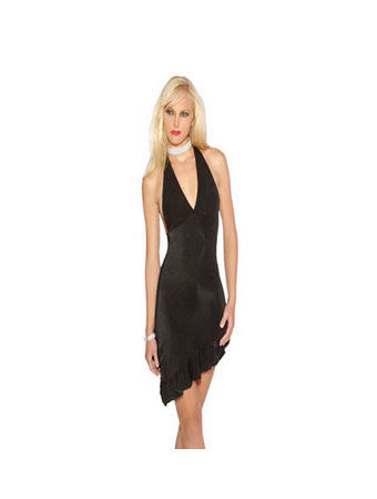 Black Halter Slinky Gown M6025