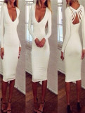 New Long Sleeve Bodycon Midi Dresses M3005WE