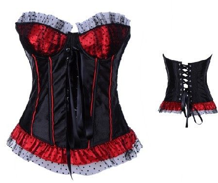 cup shaped black satin corset m1940