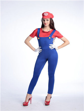 Funy Cosplay Costume Super Mario Luigi Brothers Plumber Fancy Dress Up Party Costume M40256