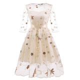 Retro Style Puffy Woman Party Sexy Night Elegant Casual Dresses CD1670