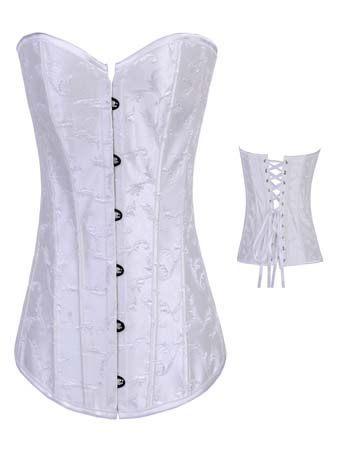 white jacquard corset m1236