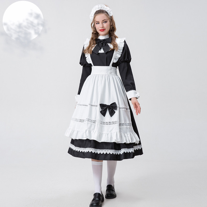 Maid Cosplay Costume British Butler Classic Uniform Lovely Dress YM8726