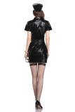 Black Leather Cop Cosplay Costume M40618