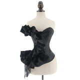 Luxury Lace Floral Ruffle Jacquard Off Shoulder Overbust Corset WK2277a