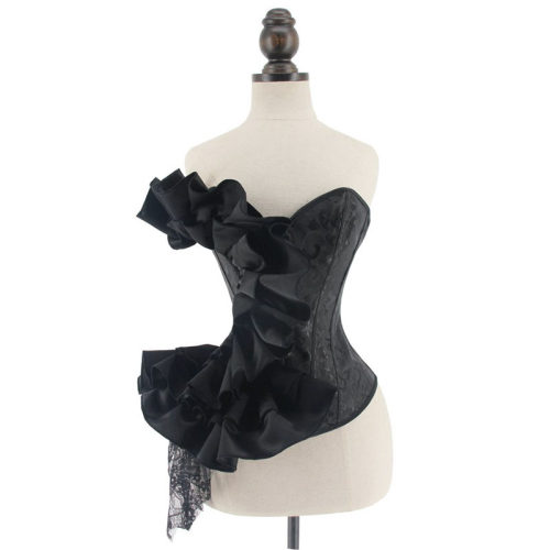 Luxury Lace Floral Ruffle Jacquard Off Shoulder Overbust Corset WK2277a