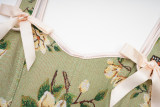 Green Vintage Floral Halter Corset Vest Cropped Tops 22053