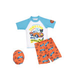 Cartoon Sports Car Boys Two-Piece Swimsuit Short Sleeve Suit Boys Swimsuit KF215
