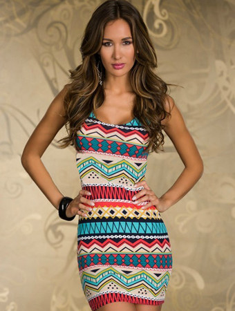 Print dress m3777b