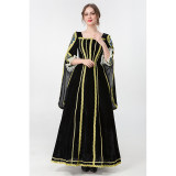 Medieval Court Witch Costume Cosplay Halloween Stage Performance Dress YM9307