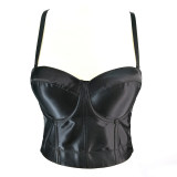 Small Halter Vest Women Satin Suit Leggings Sexy Breast Wrap Corset KN8313