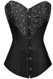 sexy black satin corset M1787