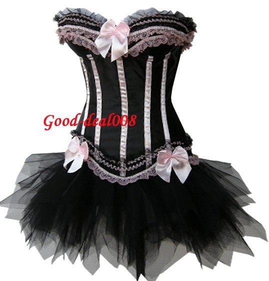 Sexy satin corset with skirt M1700