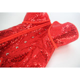 Women Red Sexy Sequin Overbust Corset Tops with Shoulder Straps WK2382