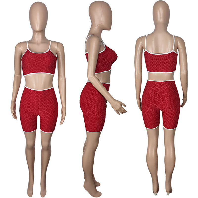 Yoga Set Women Sport Set Sling Two Piece Short Set M057