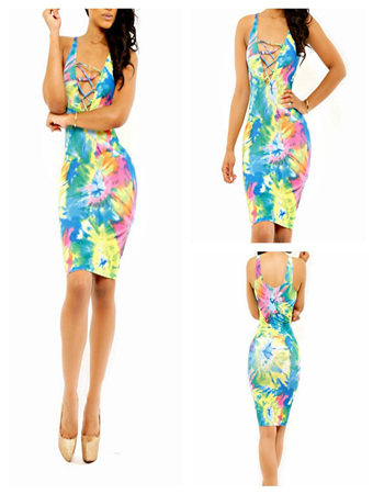 Sexy Fashion Adult Print Midi Dress M2324