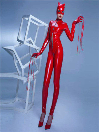 Sexy catwoman PVC leather jumpsuit M7016A