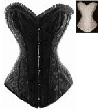 White Steel Bone Corset With Thongs  M1789