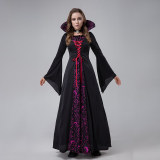 Halloween Evil Demon Court Queen Vampire Stage Costume Cosplay Dress YM8728