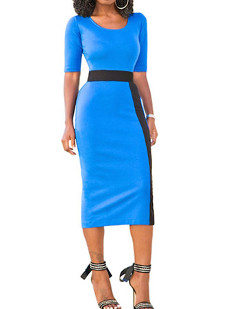 Half sleeve sexy high waist dress m88069