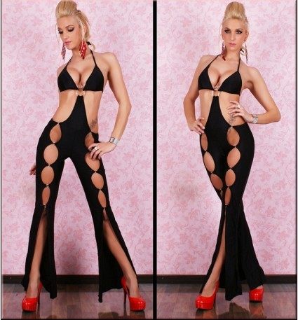 long sexy satin bodysuit m6057