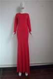 Red Top Style Long Maxi Dress M3994b