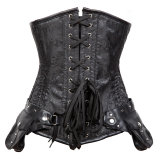 Plus Size 6XL Zipper Steel Boned Lace Up Corset M1423