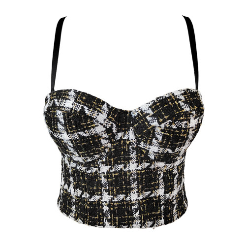 Suspenders Vest Small Fragrance Style Wipe Chest Woolen Leggings Top KN8059
