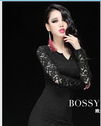 Sexy Black And White Lace Design Evening Dress M3954