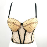 Polka Dot Lace Embroidery Sexy Women Chest Wrap Translucent Top KN8262