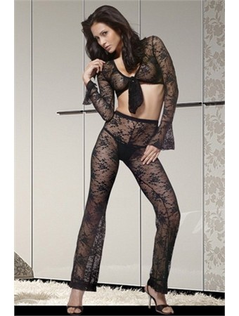 Romantic lace arboraceous bodystocking M1540