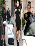 Women's Sexy See Through Bodycon Long Sleeves Night ClubBandage Dress M3788