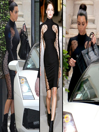 Women's Sexy See Through Bodycon Long Sleeves Night ClubBandage Dress M3788