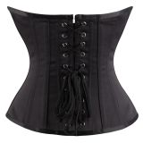 Women Steel Bones Waist Trainer Underbust Black Sexy Corset WK2281