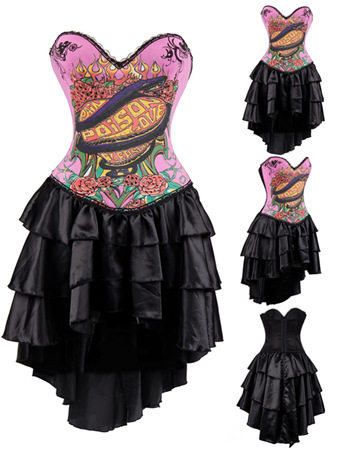 Pink Snake One Piece Corsets Skirt M1362