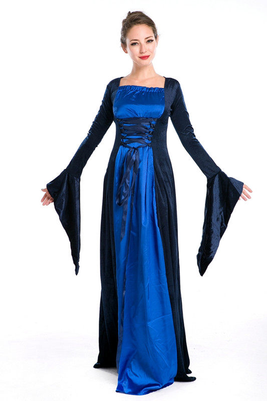 blue long sleeve empress ball dress m4846