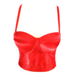 Small Halter Vest Women Satin Suit Leggings Sexy Breast Wrap Corset KN8313