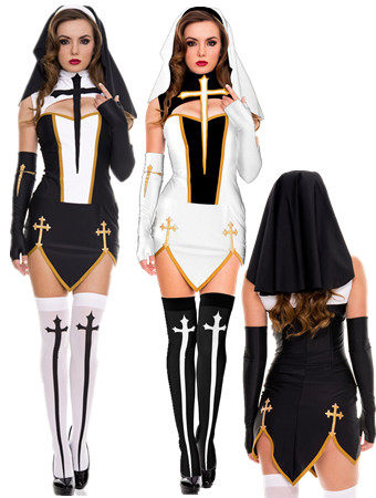 Halloween Fashion Nun Cosplay Costume