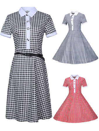 50s Summer grid dress M30325