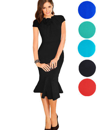 Elegant Office Cocktail Midi Bodycon Dress M30182