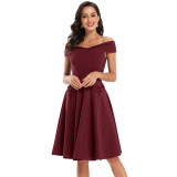 Round Neck Satin Fall Sleeves Spring Dresses Women Sexy CD1768