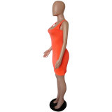 Summer Basic Vest Short Bodycon Dress m8399