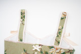 Green Vintage Floral Halter Corset Vest Cropped Tops 22053