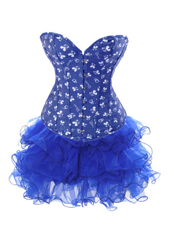 strapless corset with multi-layer skirt m1996