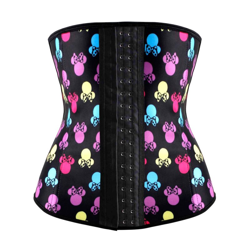 Women hot colorful print latex waist corsets M1303R