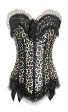 plus size sexy leopard print lace corset m1717