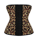 Leopard Print 4 Steel Bones Latex Waist Trainer M1303C