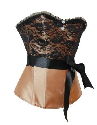 brown jacquard corset with belt m1826d